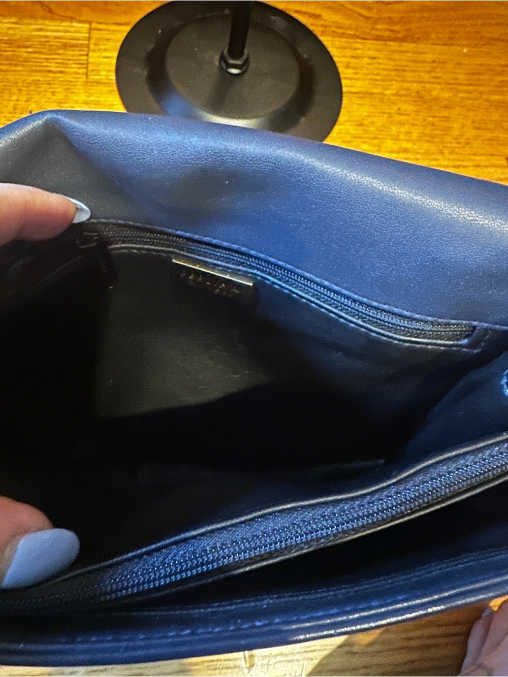 Perlina Navy Blue Crossbody LeatherBag - Picture 7 of 10